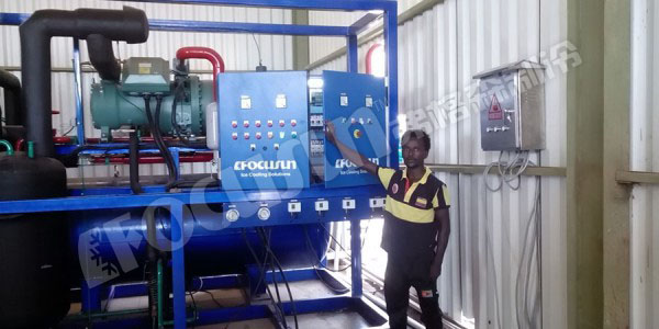 two sets of 25 tons direct system block ice machine + 50 tons cold room--Eritrea-6